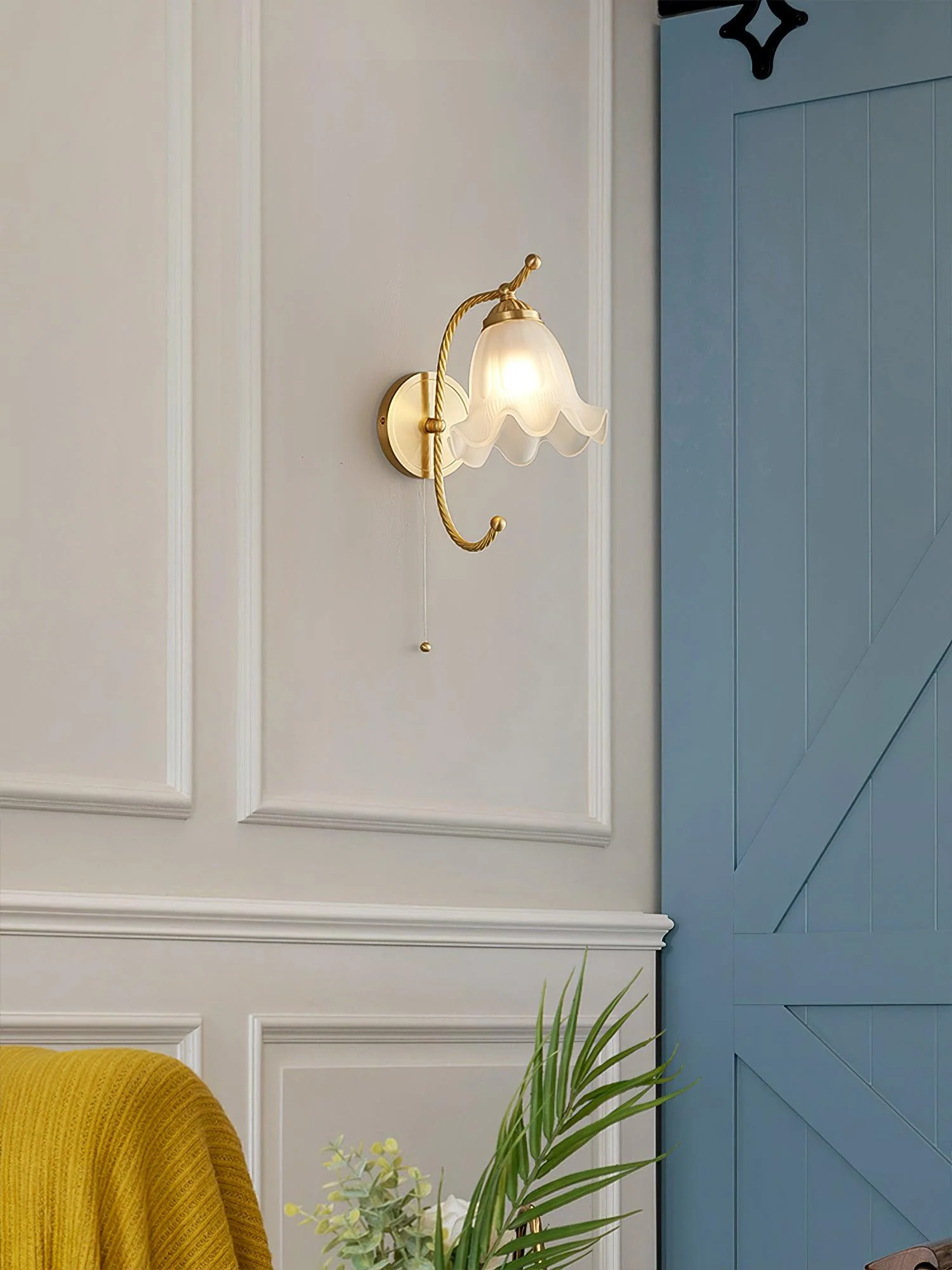Lustra Wall Sconce Brass Gooseneck Glass - Image 30