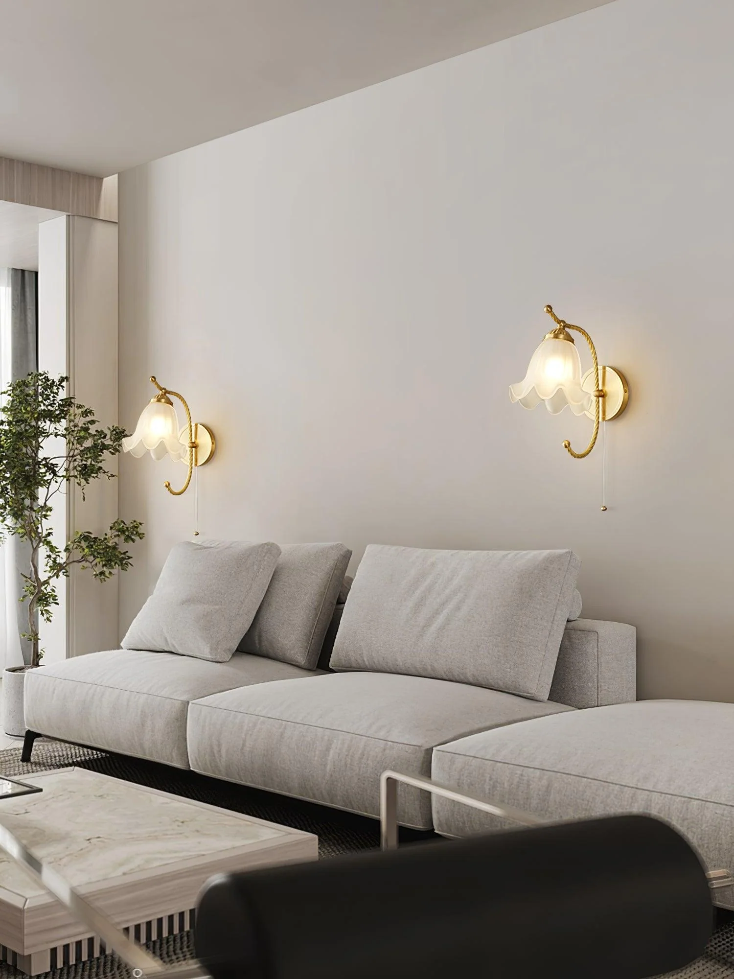 Lustra Wall Sconce Brass Gooseneck Glass - Image 6
