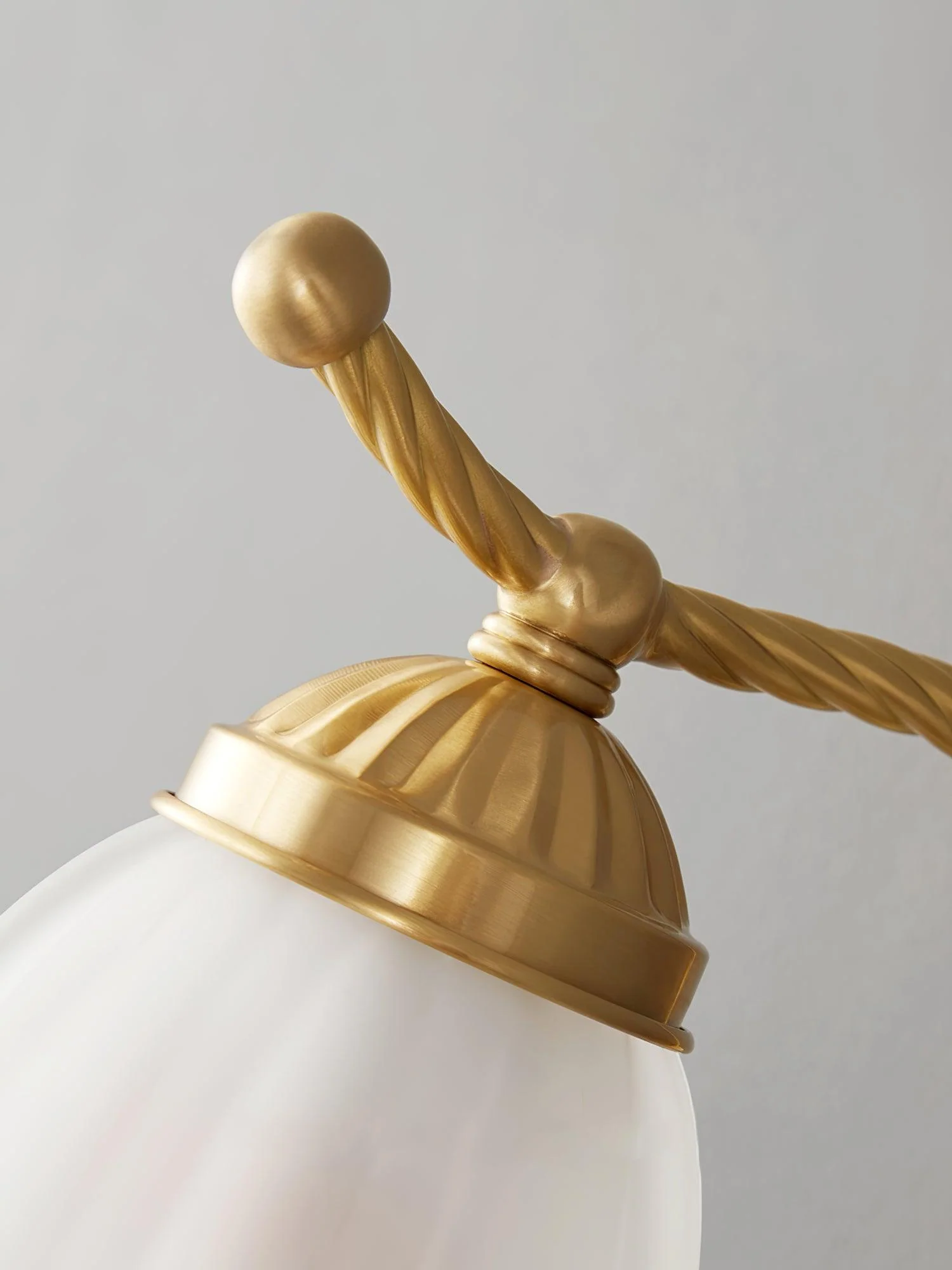Lustra Wall Sconce Brass Gooseneck Glass - Image 9