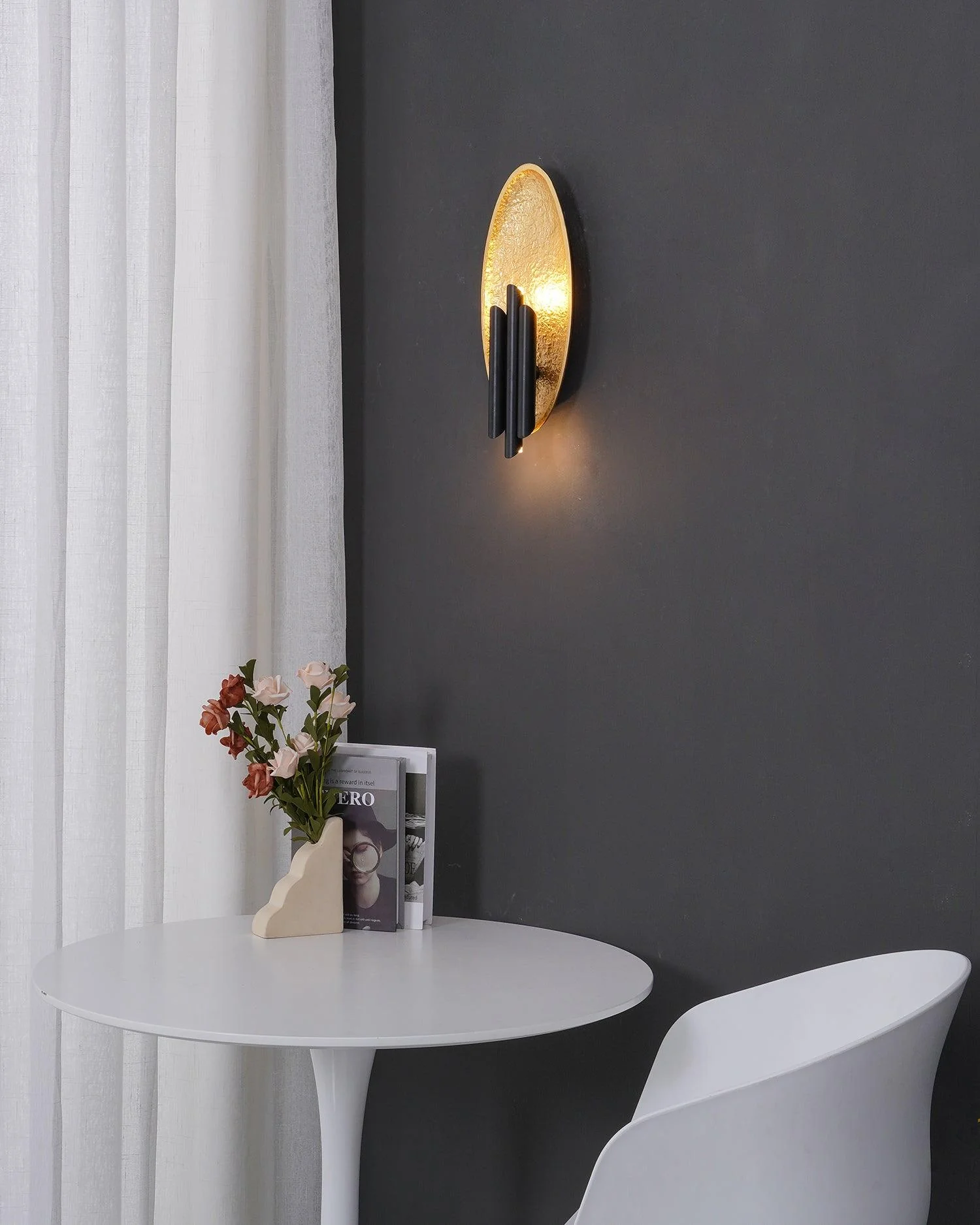 Lustra Wall Sconce Gold Black Minimalist - Image 10