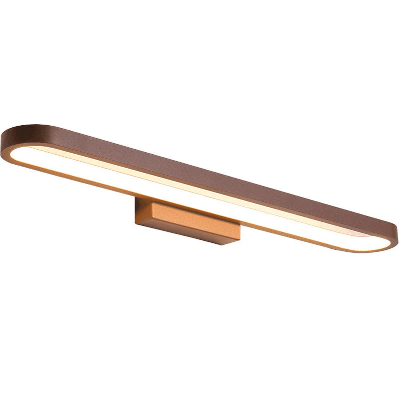 Luxa Modern Metal Wall Lamp Mirror Front, Curved, Black/Coffee - Image 7