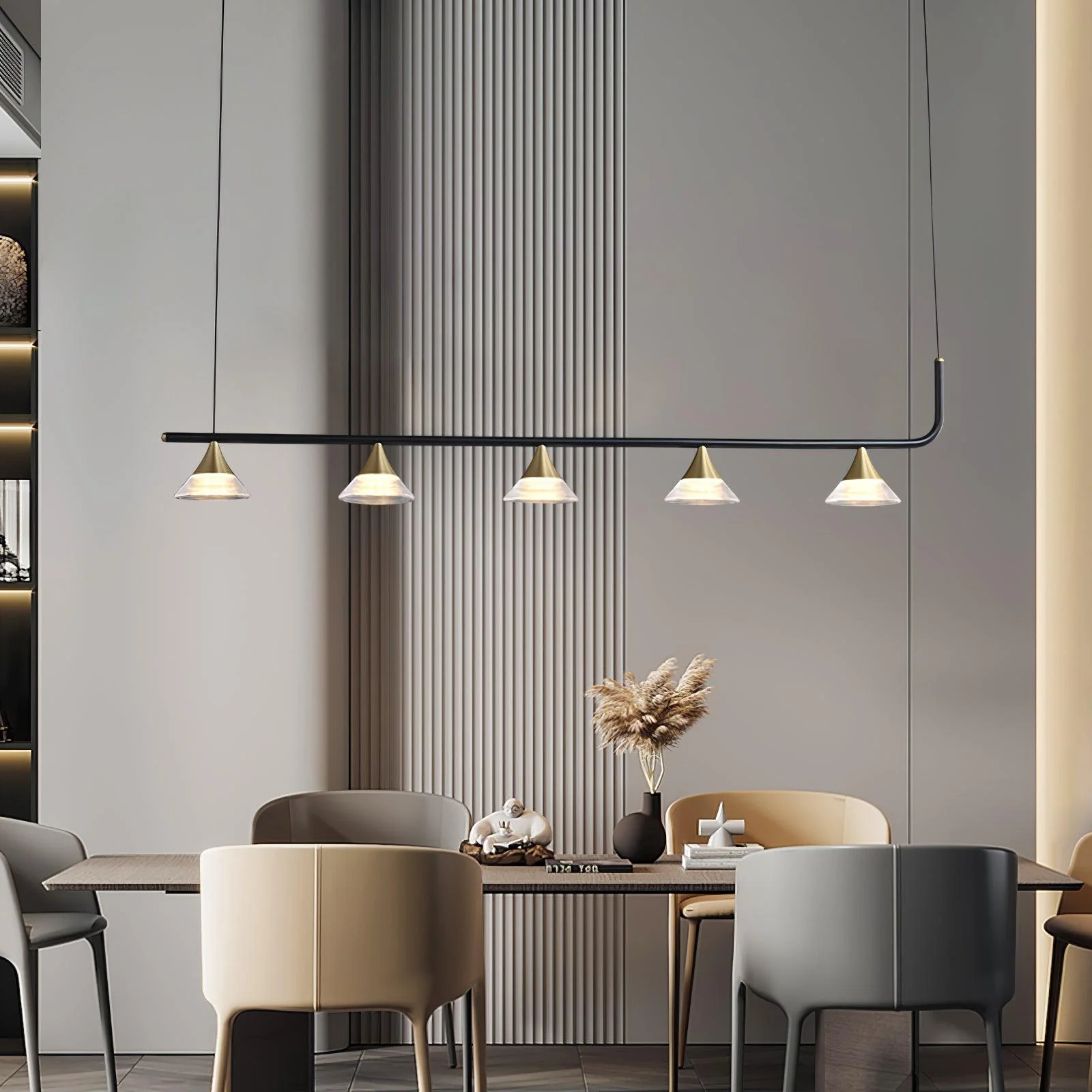Lyra Mid Century Modern Brass Pendant Light - Image 4