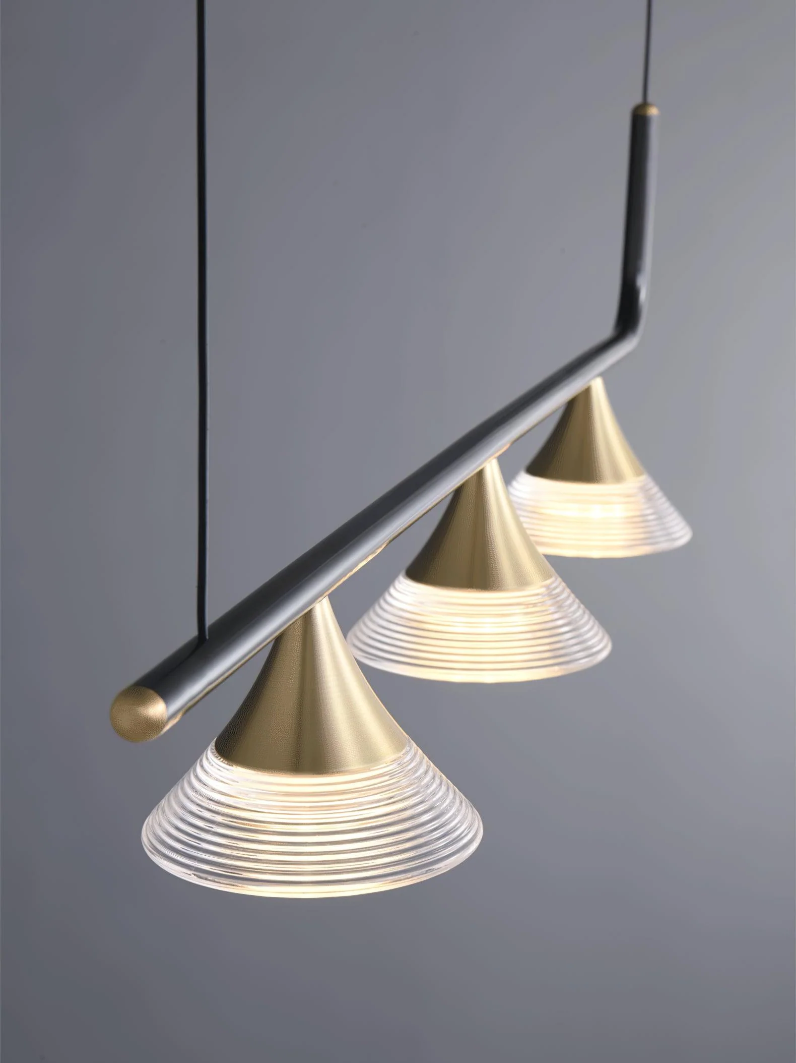 Lyra Mid Century Modern Brass Pendant Light - Image 8