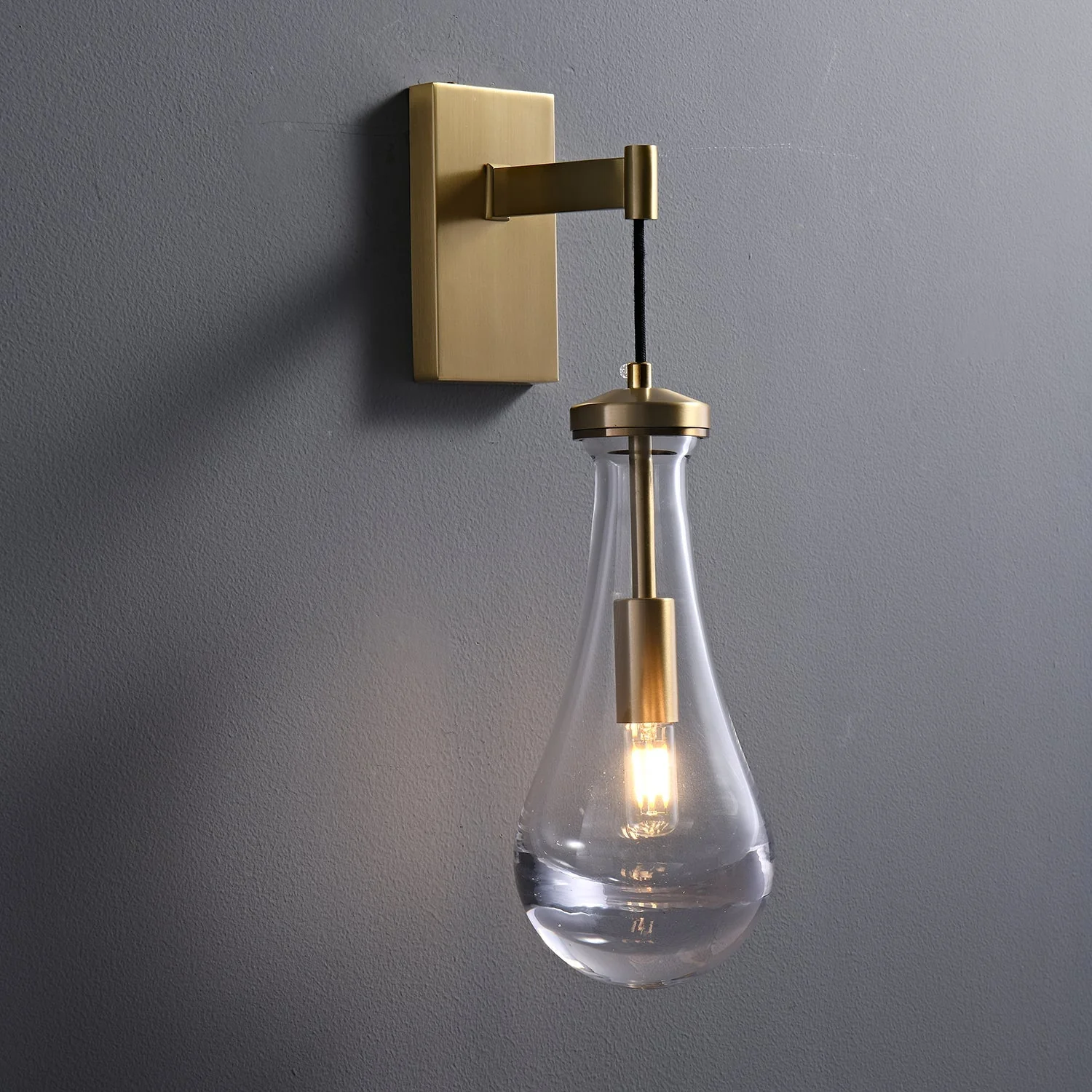 Lyshaos Modern Minimalist Brass Glass Wall Lamp - Image 7