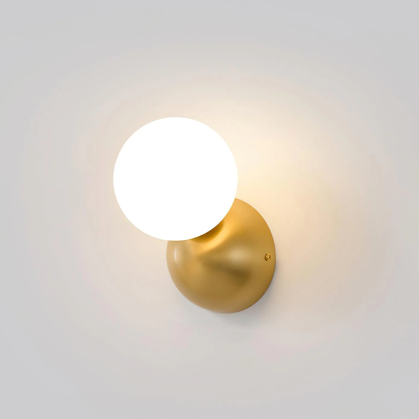 Lysola Sphere Glass Brass Wall Light - Image 15
