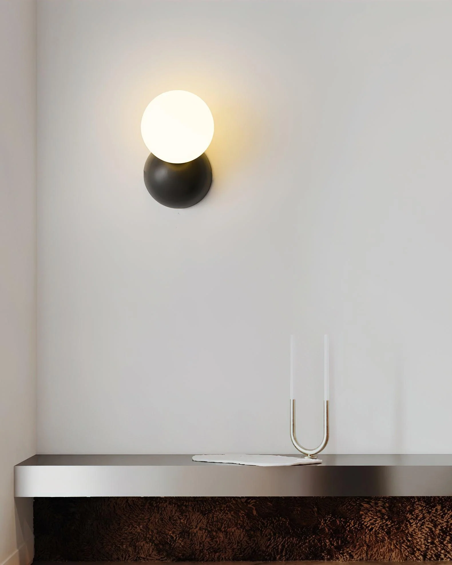 Lysola Sphere Glass Brass Wall Light - Image 2