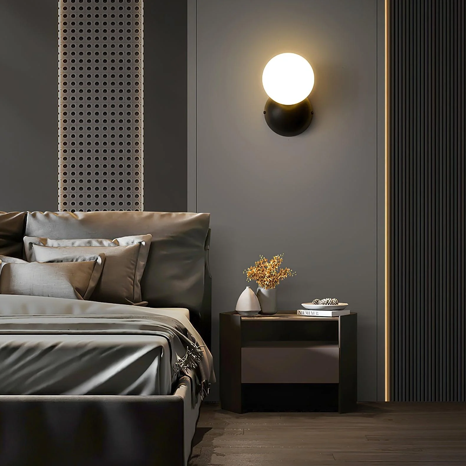 Lysola Sphere Glass Brass Wall Light - Image 26