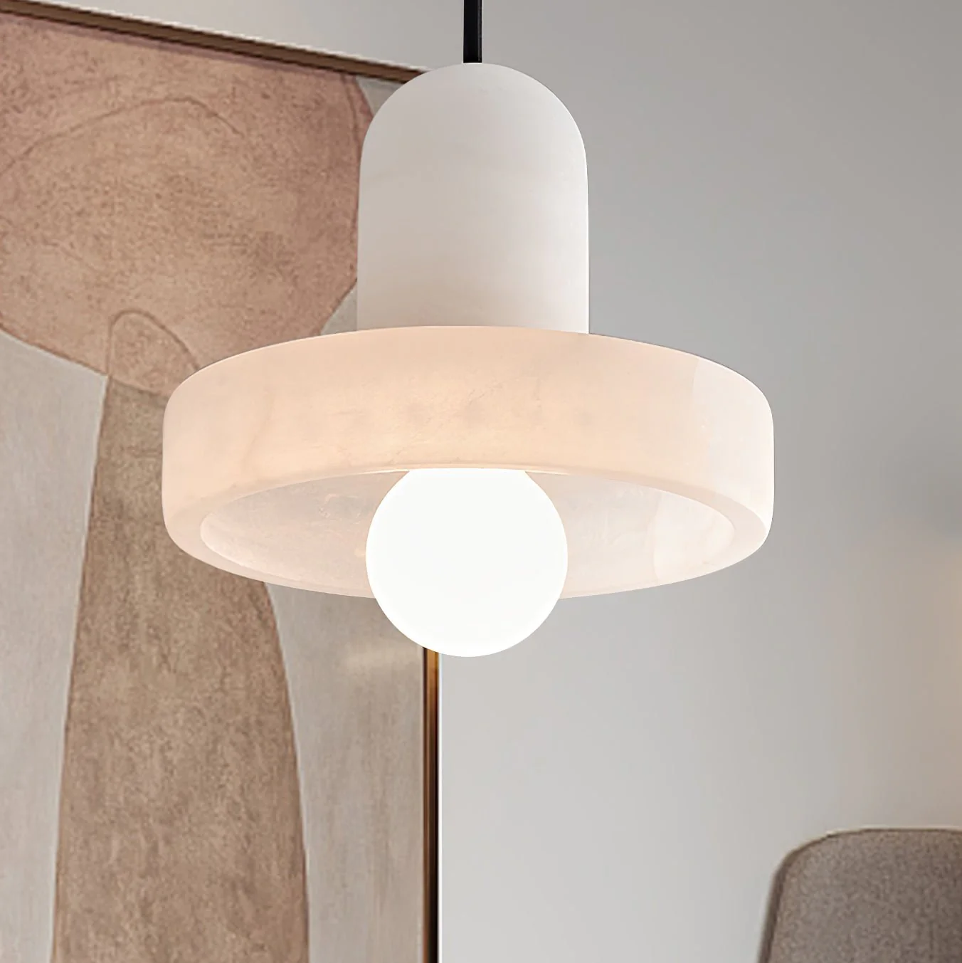 Lyvynos Stacked Alabaster Pendant Light - Image 15