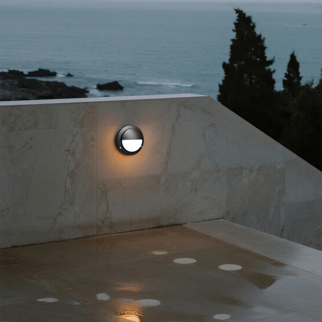 Maddox Round Minimalist Outdoor Wall Sconce