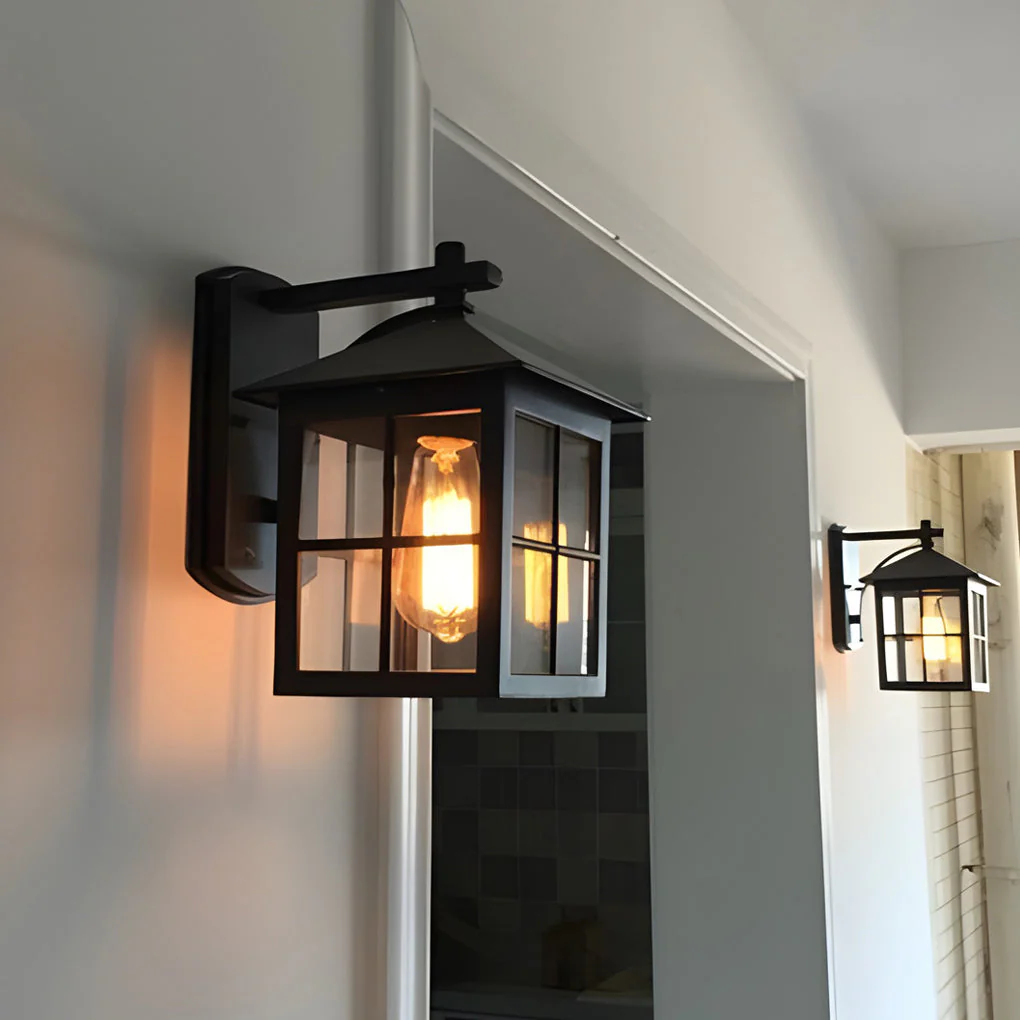 Maia Antique Modern Glass Outdoor Wall Sconce Light