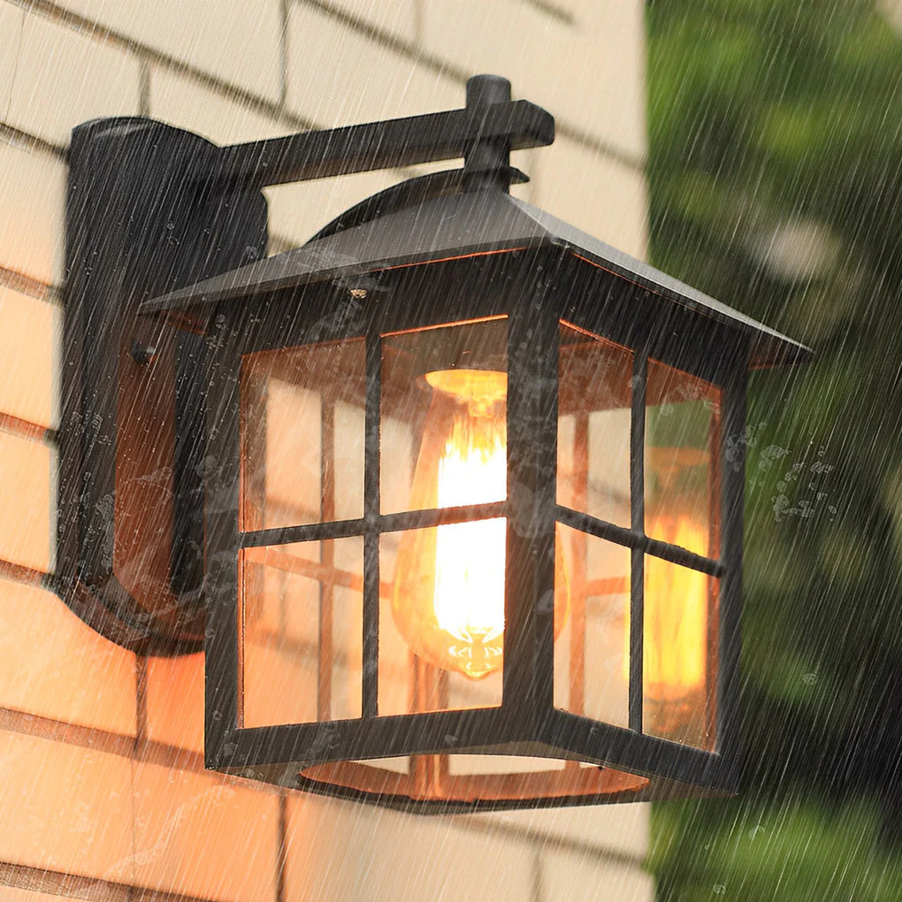 Maia Antique Modern Glass Outdoor Wall Sconce Light - Image 4
