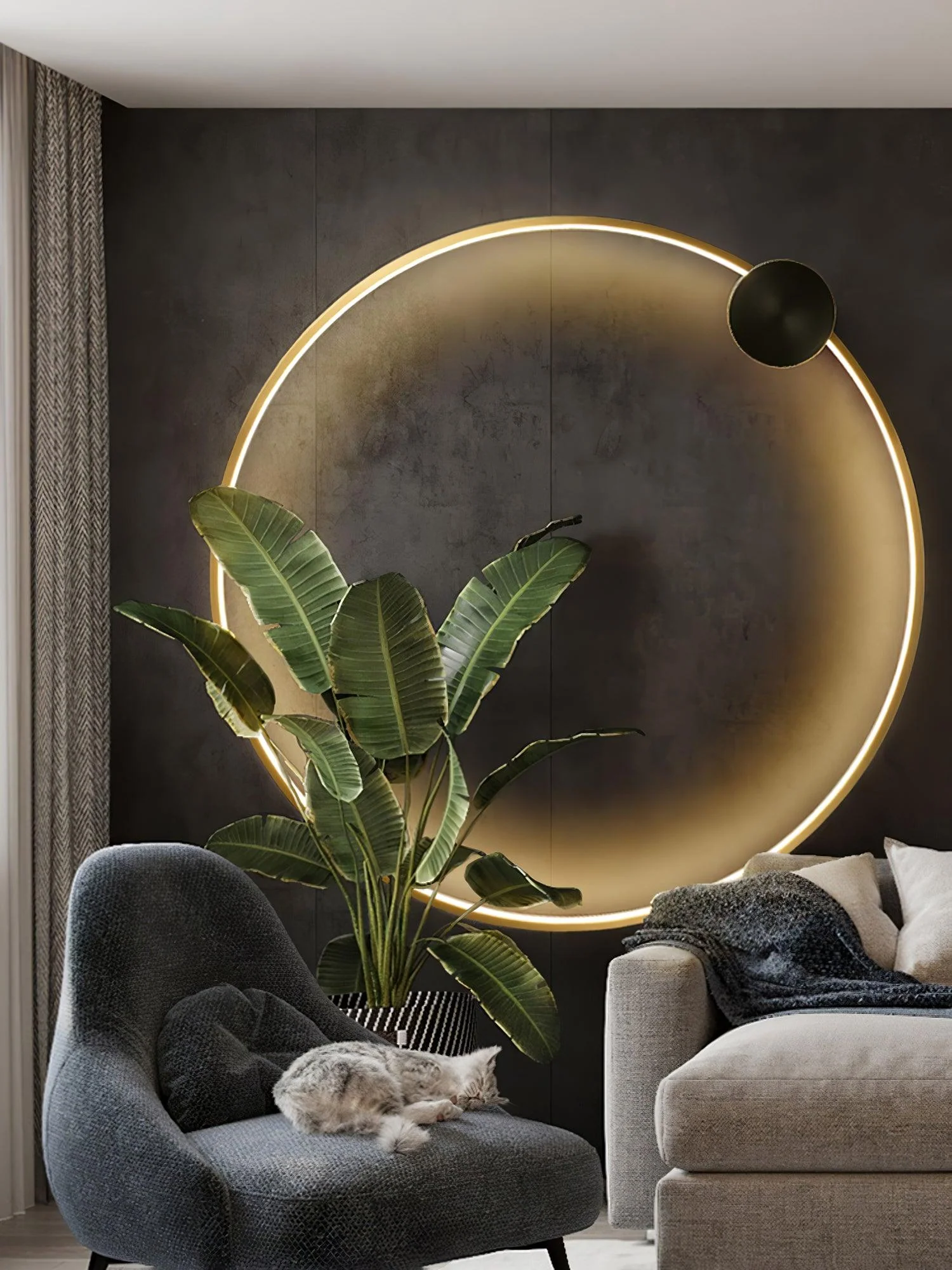 Maisie Wall Light Modern Minimalist Ring Shaped LED Brass - Image 5