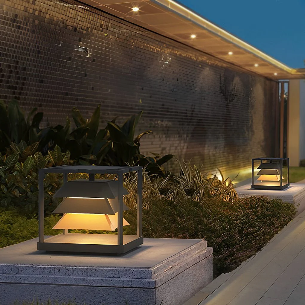 Mariner Freestanding Layered LED Steel Outdoor Pillar Lamp - Image 4