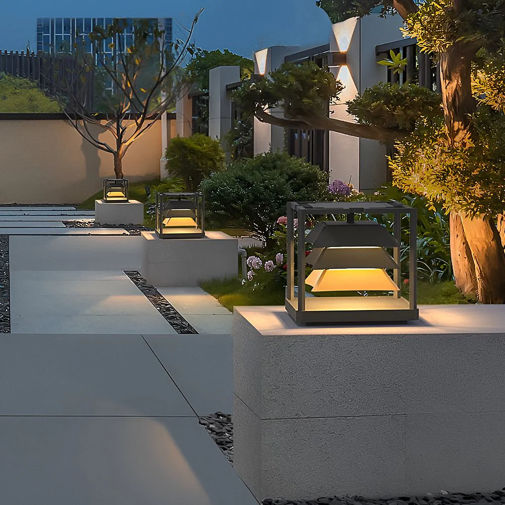 Mariner Freestanding Layered LED Steel Outdoor Pillar Lamp - Image 6