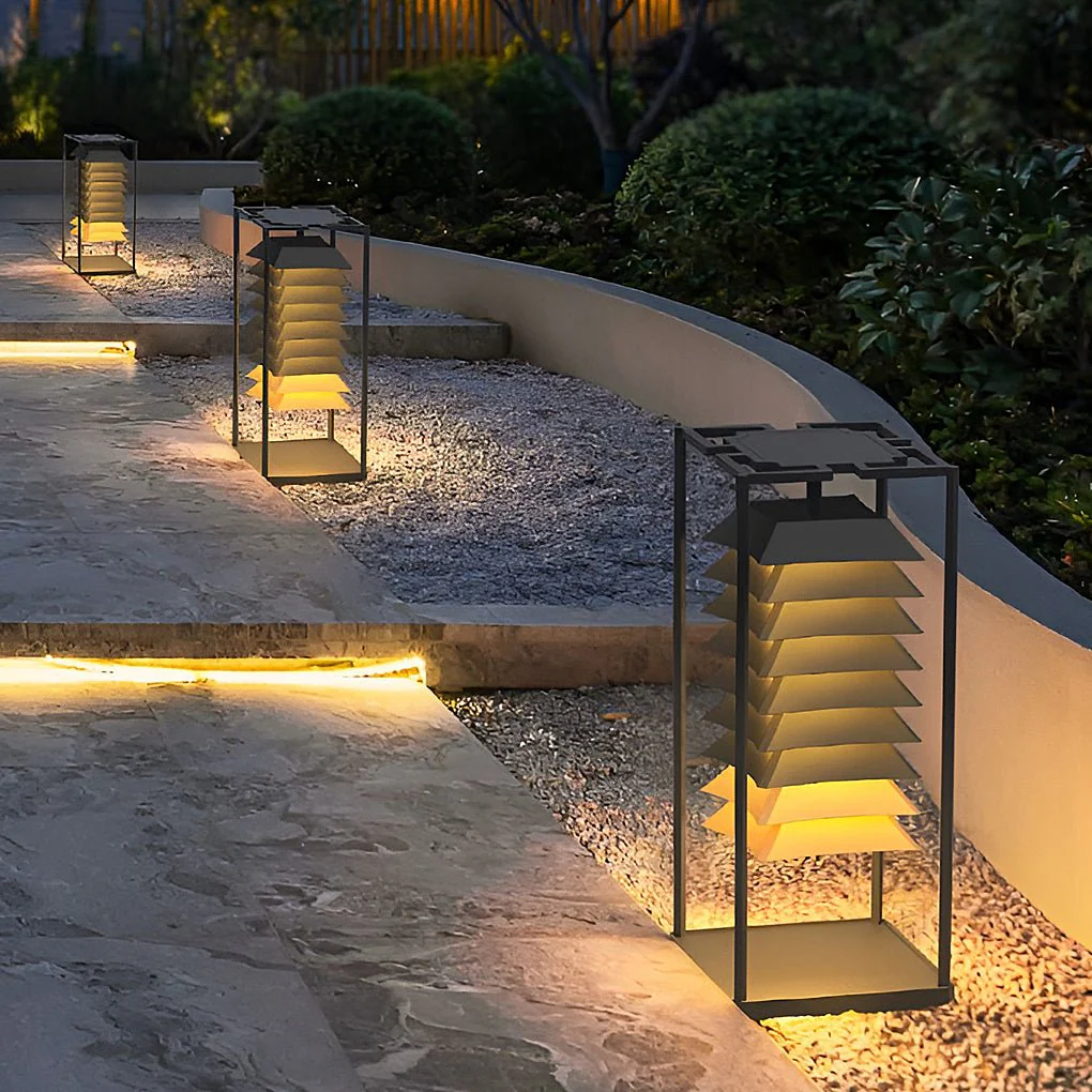 Mariner Freestanding Layered LED Steel Outdoor Pillar Lamp - Image 7