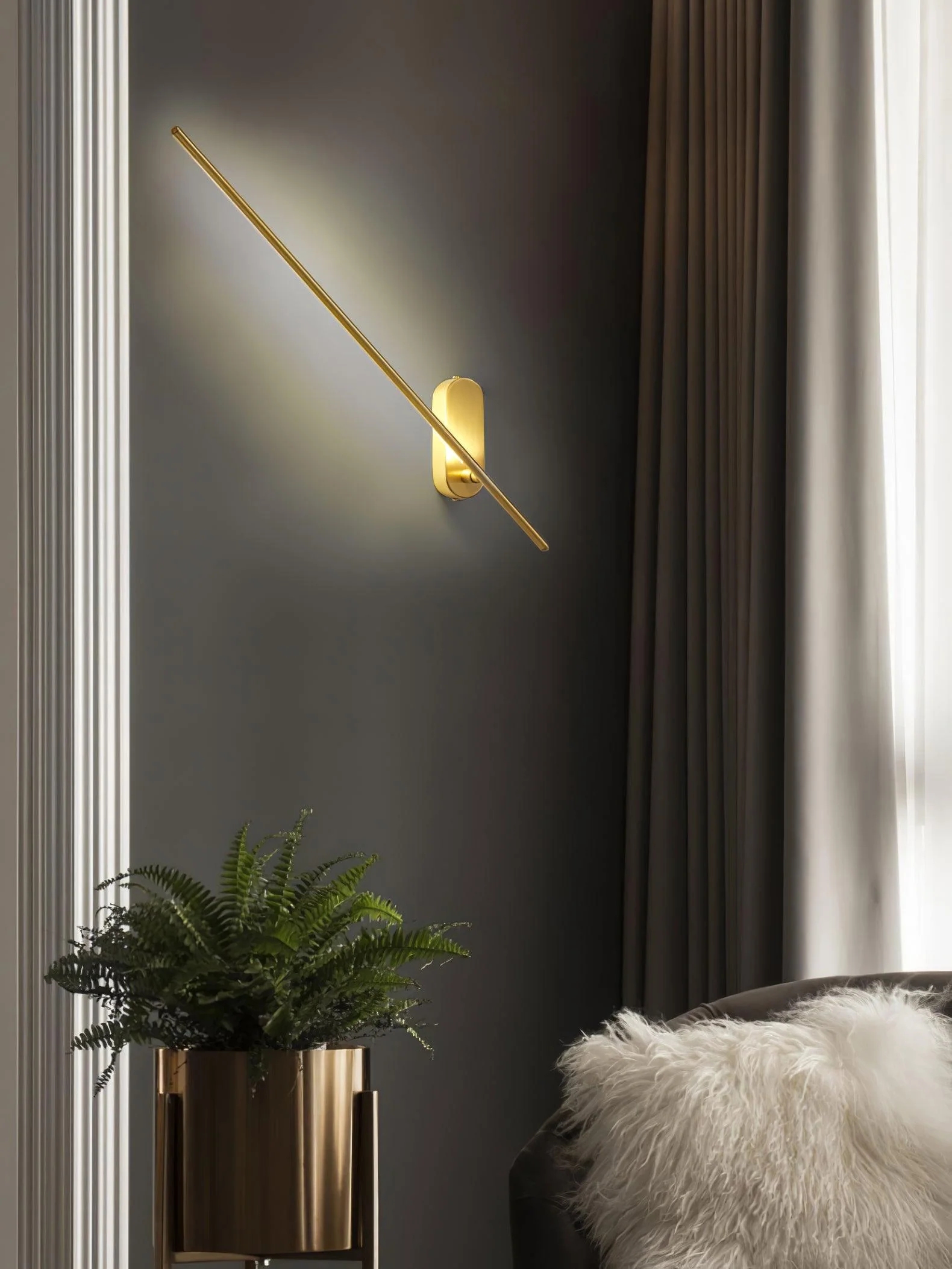 Marissa Stick Shaped Brass Sconce Wall lamp - Image 77