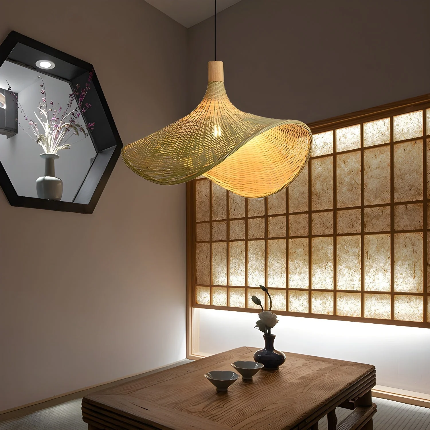 Marona Rattan Vintage Pendant Light - Image 35