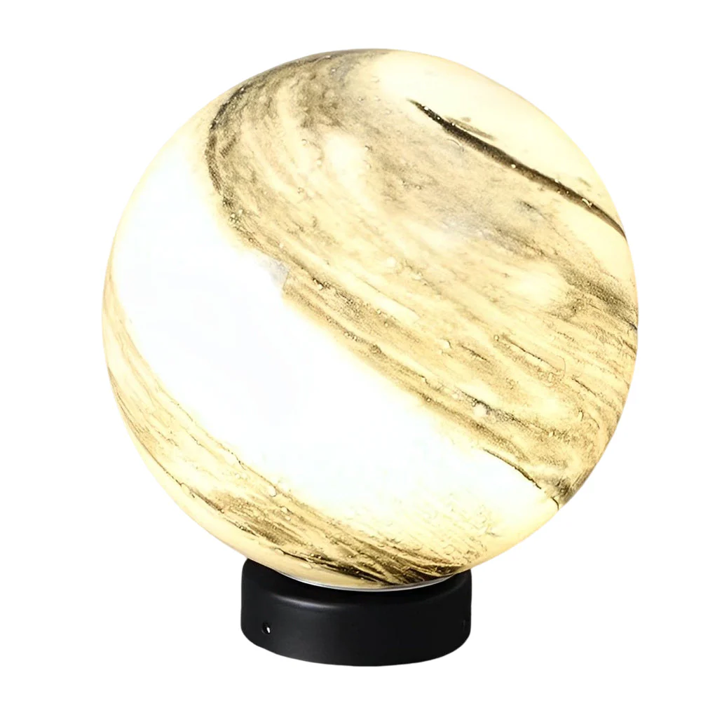 Martina Round Planets Design Glass Outdoor Fence Post Lights - Image 10