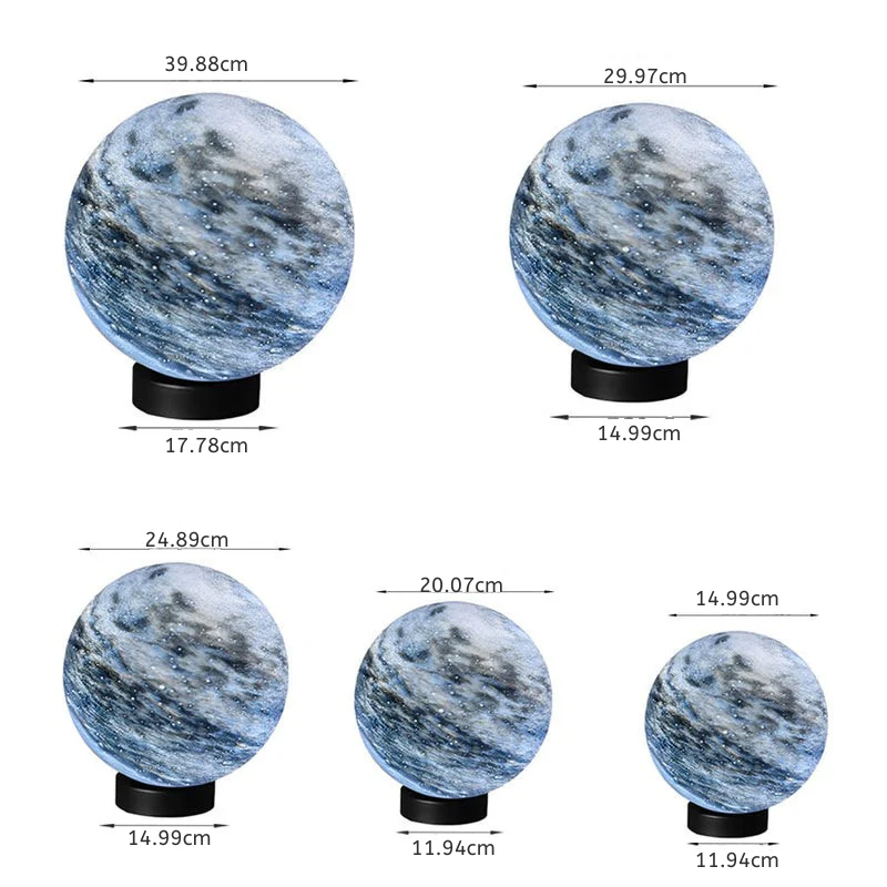 Martina Round Planets Design Glass Outdoor Fence Post Lights - Image 9