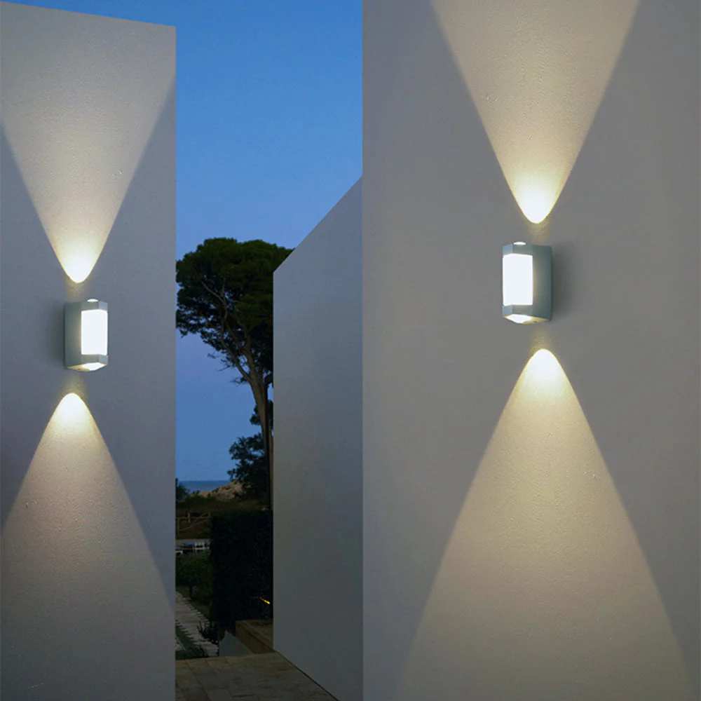 Marve Nordic Up Down Outdoor Wall Lamp, White/Black - Image 3