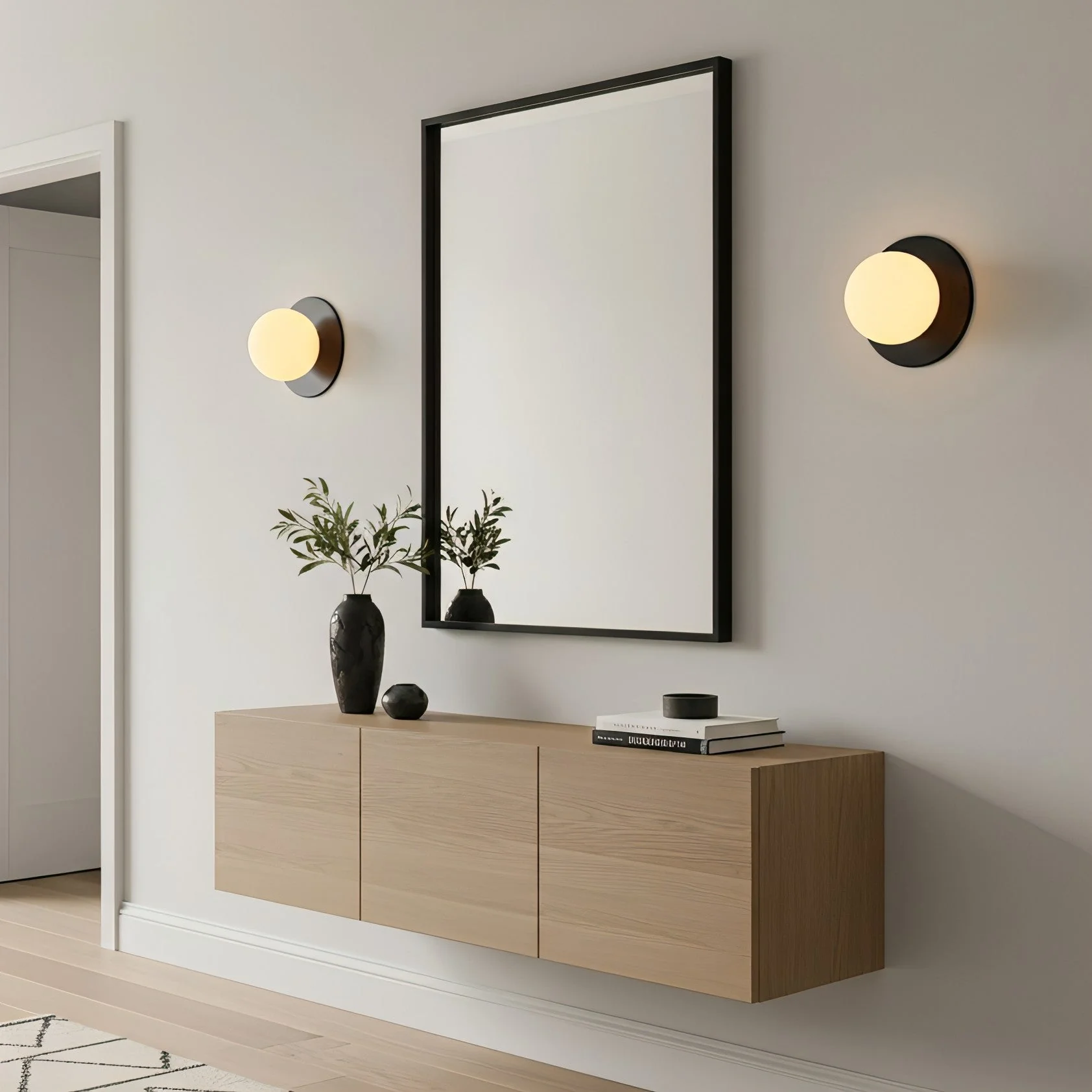 Mayer Modern Glass Wall Light - Image 3