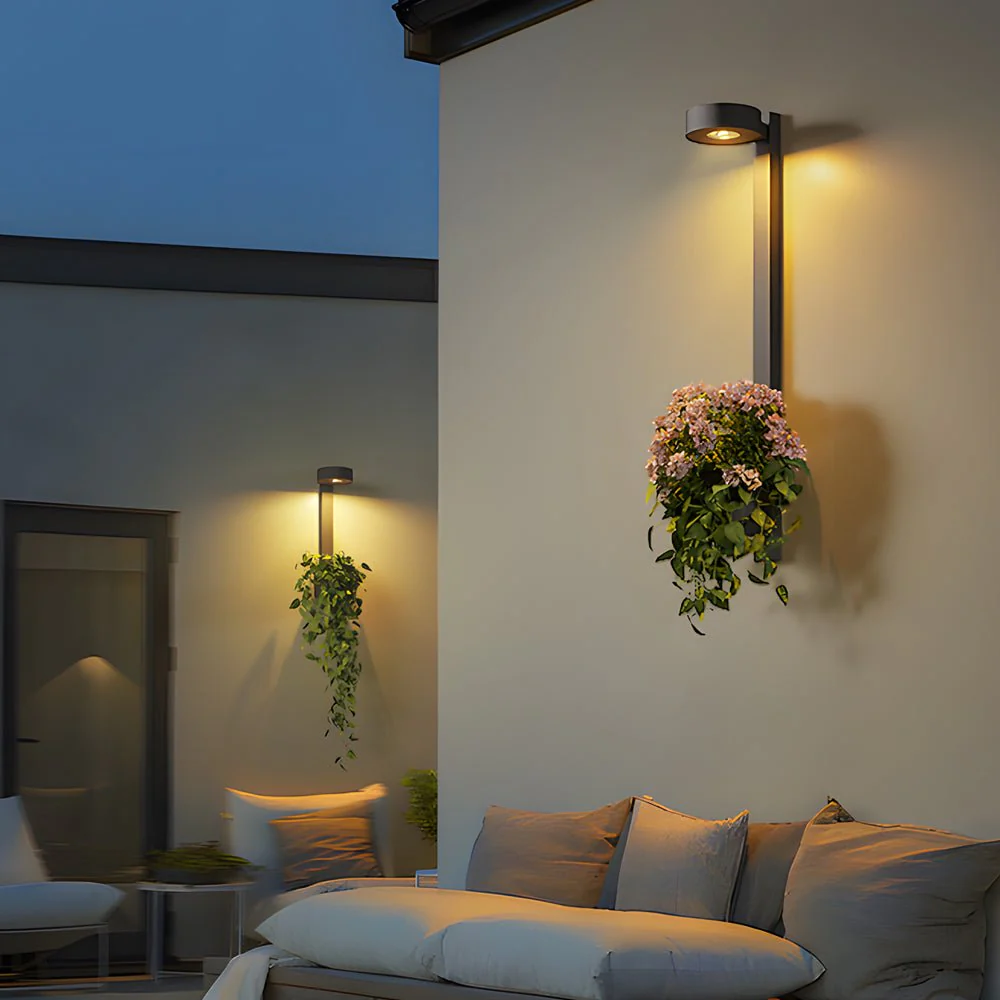 Mecy Solar Mounted Plant Stand Steel Outdoor Wall Light - Image 3