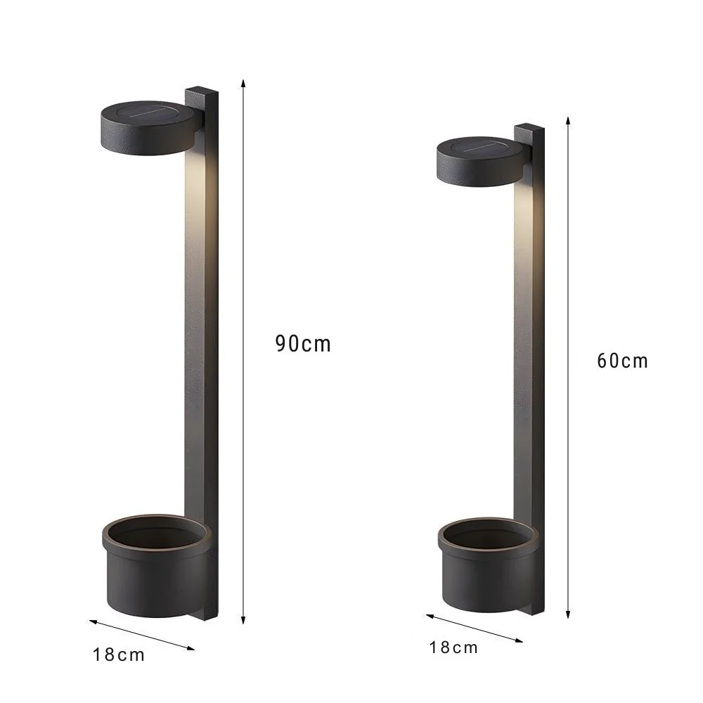 Mecy Solar Mounted Plant Stand Steel Outdoor Wall Light - Image 8