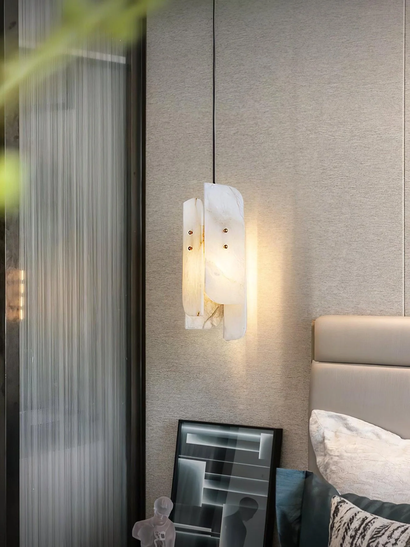 Megalith Minimalist Alabaster Pendant Light - Image 14