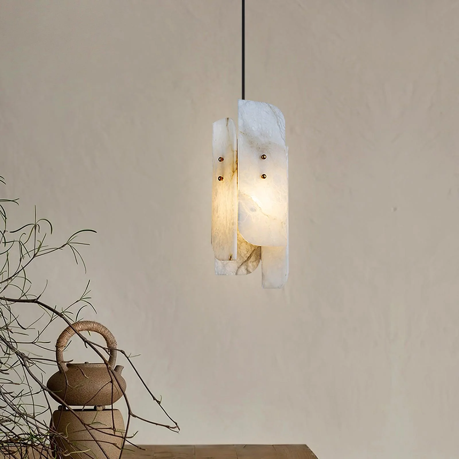 Megalith Minimalist Alabaster Pendant Light - Image 2