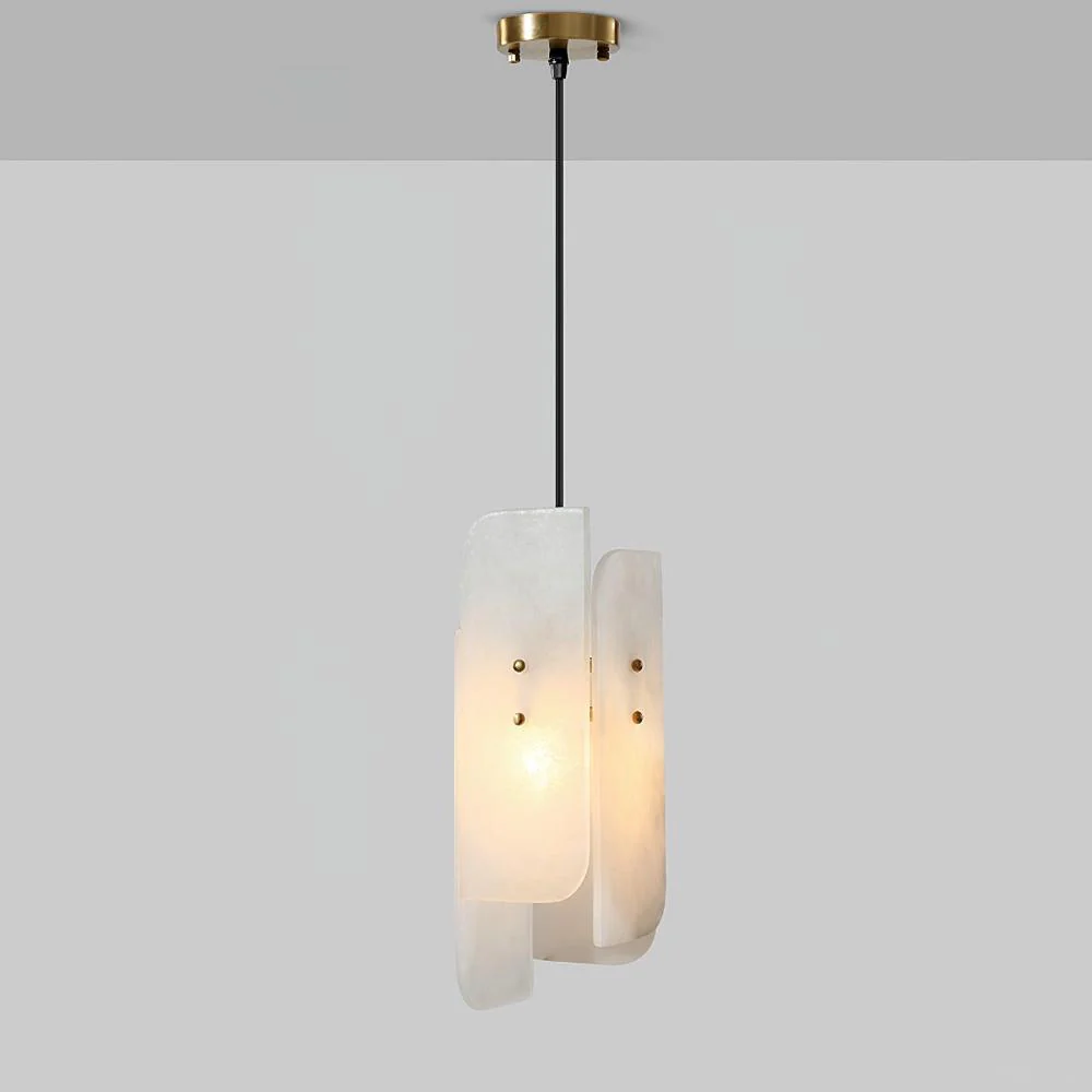 Megalith Minimalist Alabaster Pendant Light - Image 20