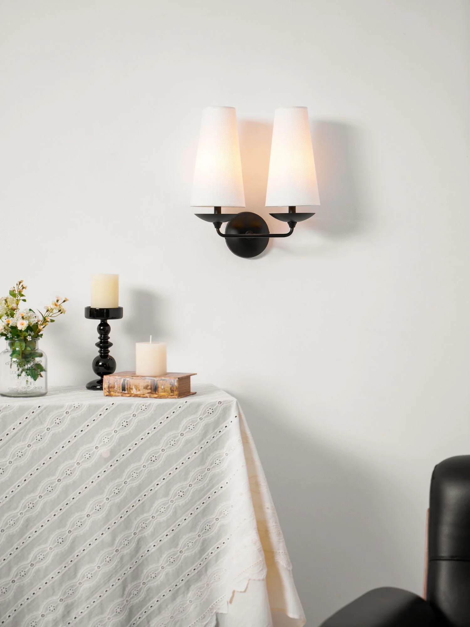 Merri Contemporary Fabric Wall Light - Image 21