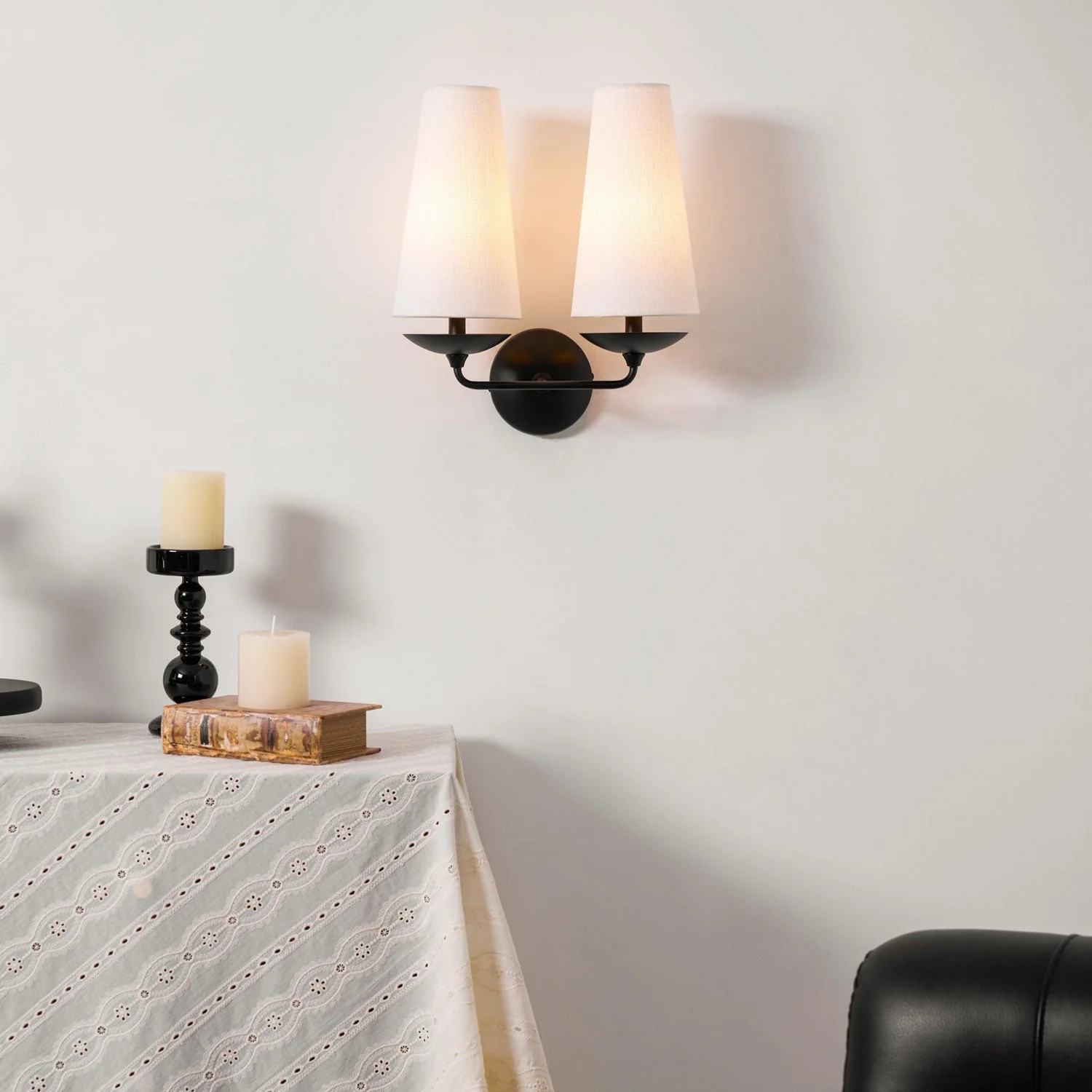 Merri Contemporary Fabric Wall Light - Image 7