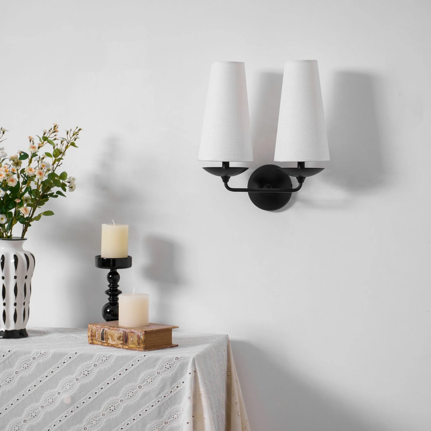 Merri Contemporary Fabric Wall Light - Image 9