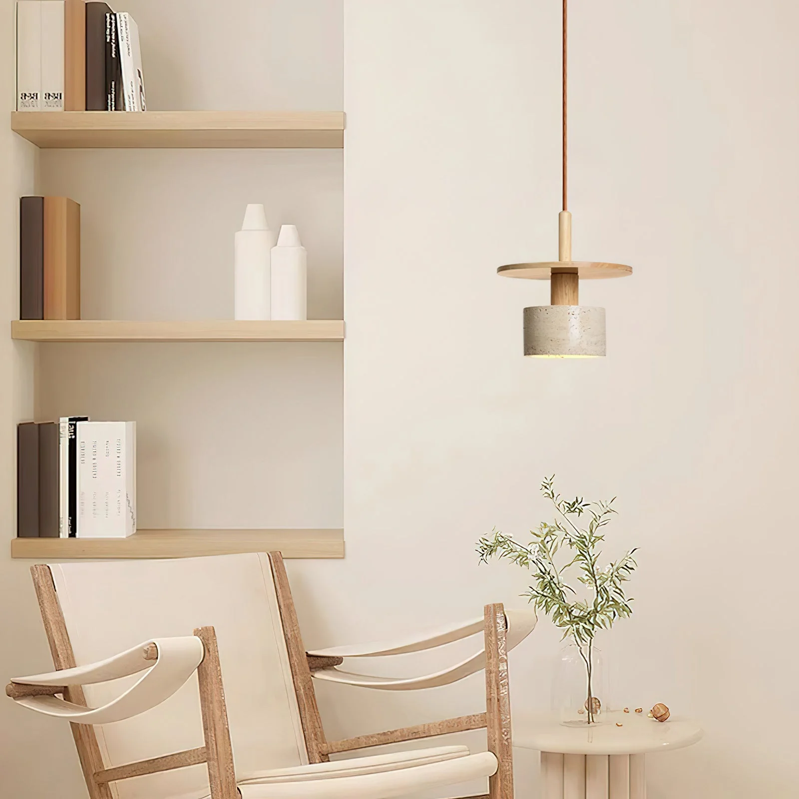 Mersi Wabi-Sabi Travertine Pendant Light - Image 10