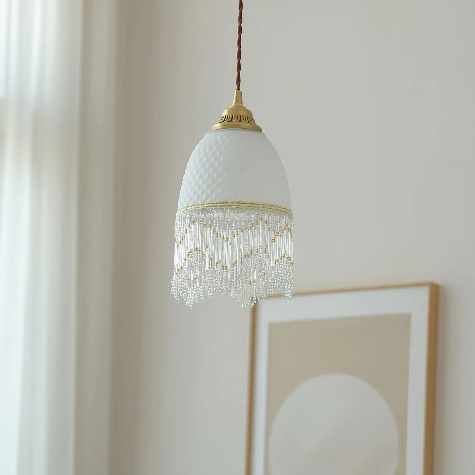 Mesh Tassel Glass Pendant Light - Image 11