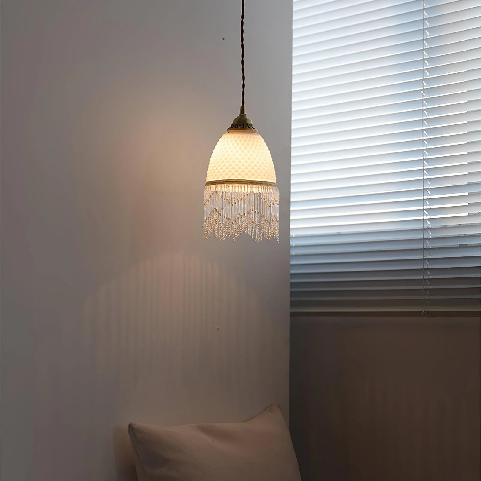 Mesh Tassel Glass Pendant Light - Image 12