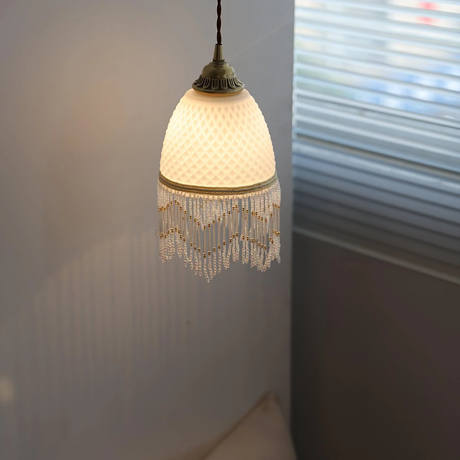 Mesh Tassel Glass Pendant Light - Image 14