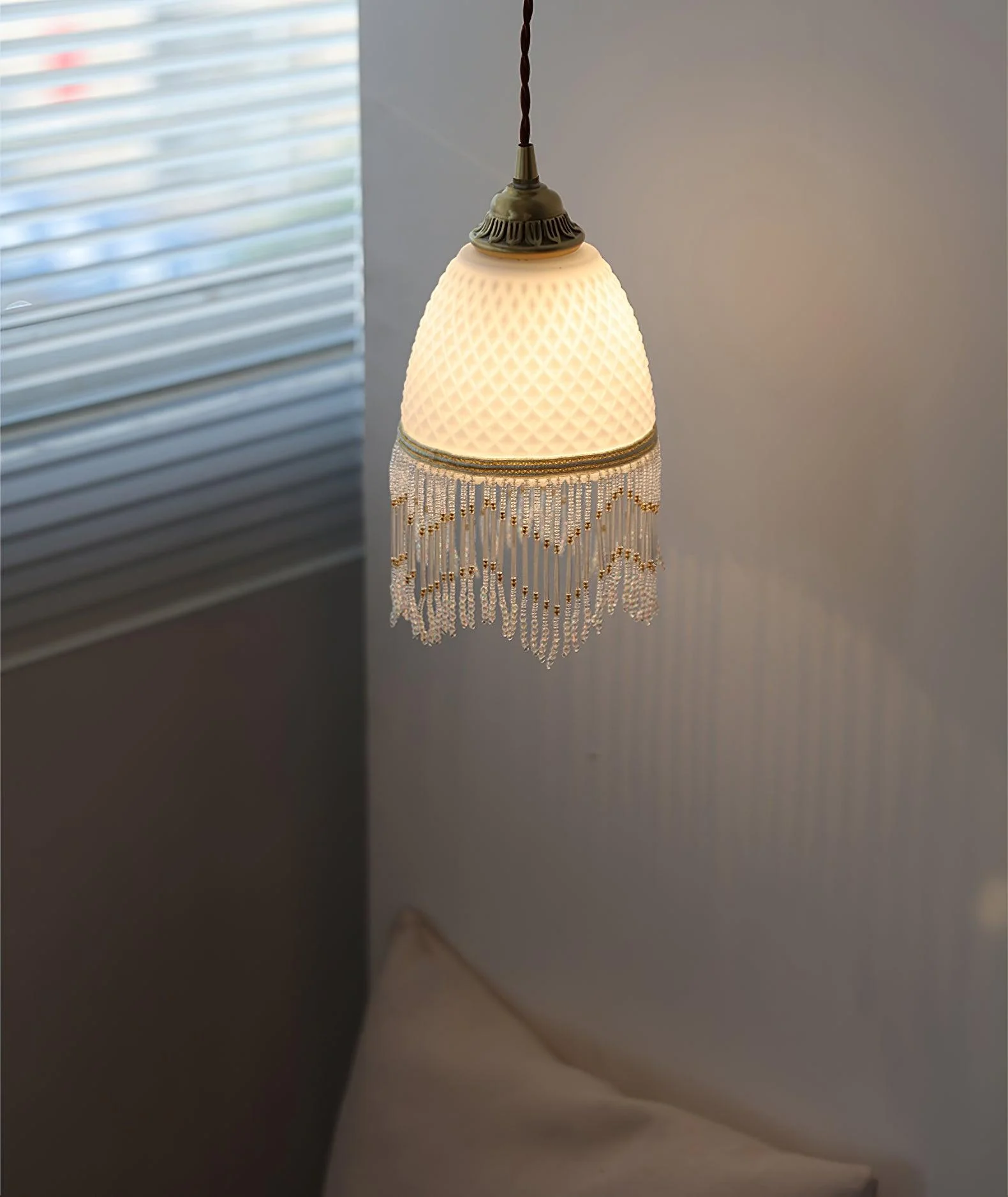 Mesh Tassel Glass Pendant Light - Image 18