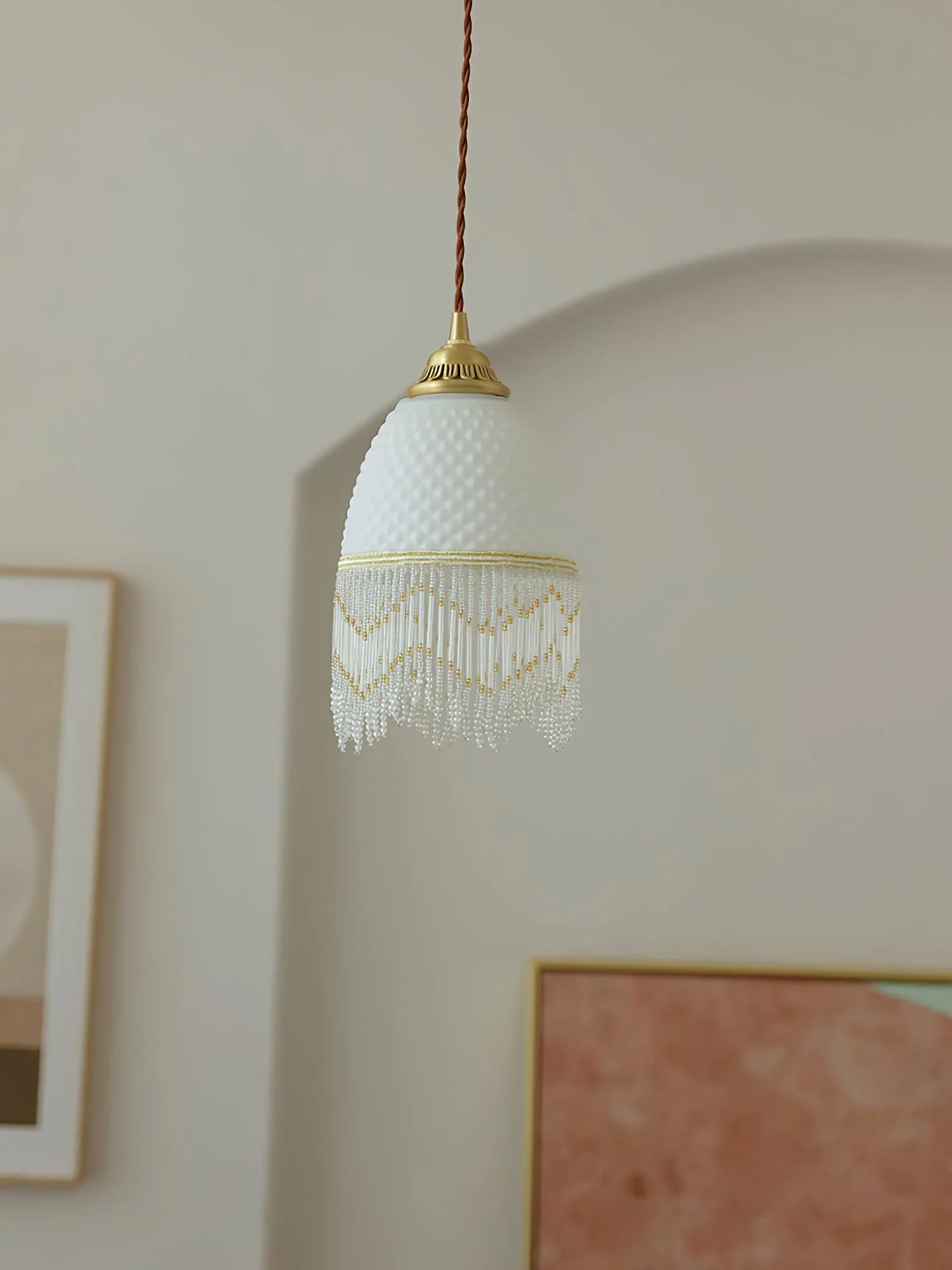 Mesh Tassel Glass Pendant Light - Image 19
