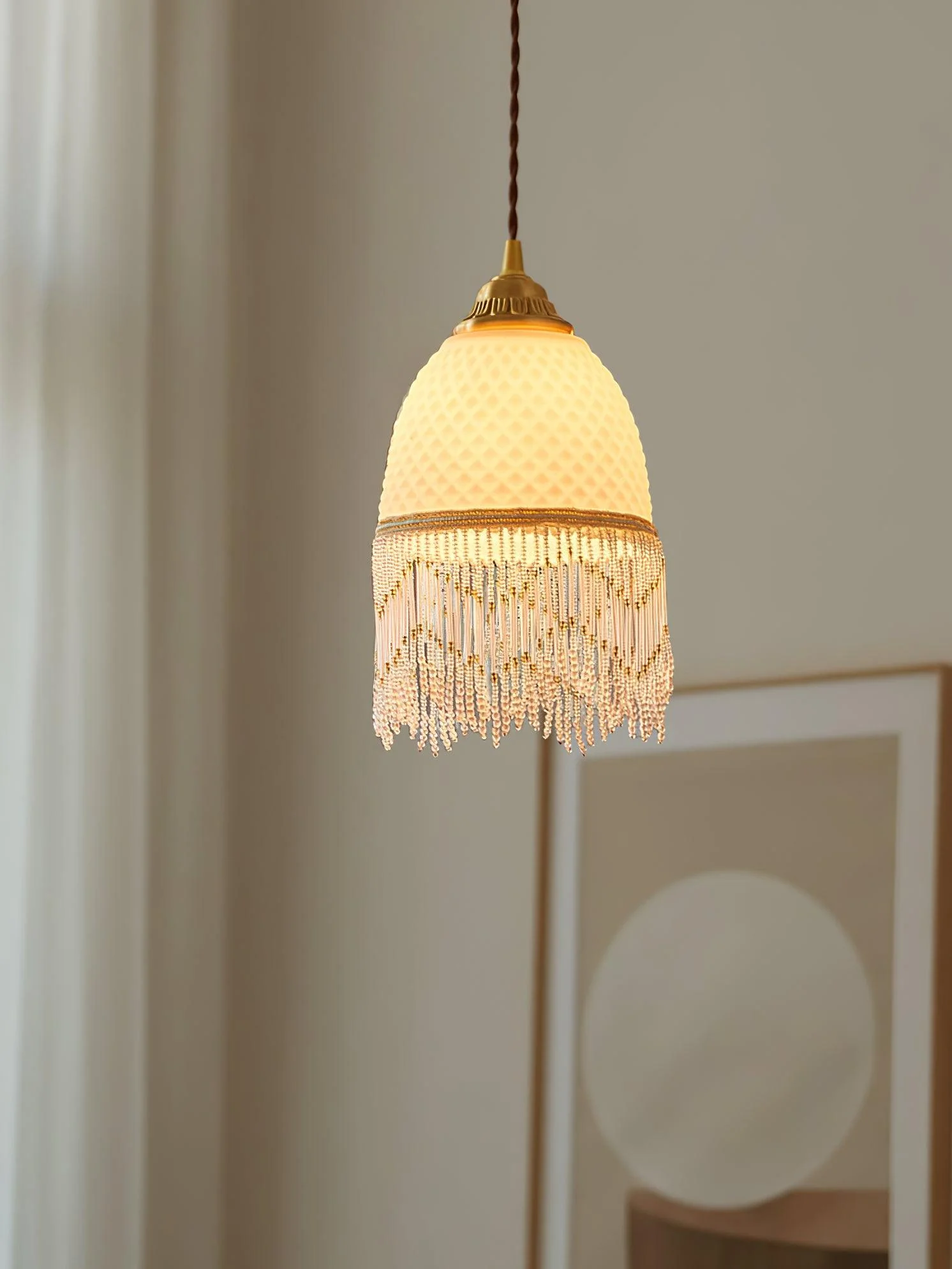 Mesh Tassel Glass Pendant Light - Image 21