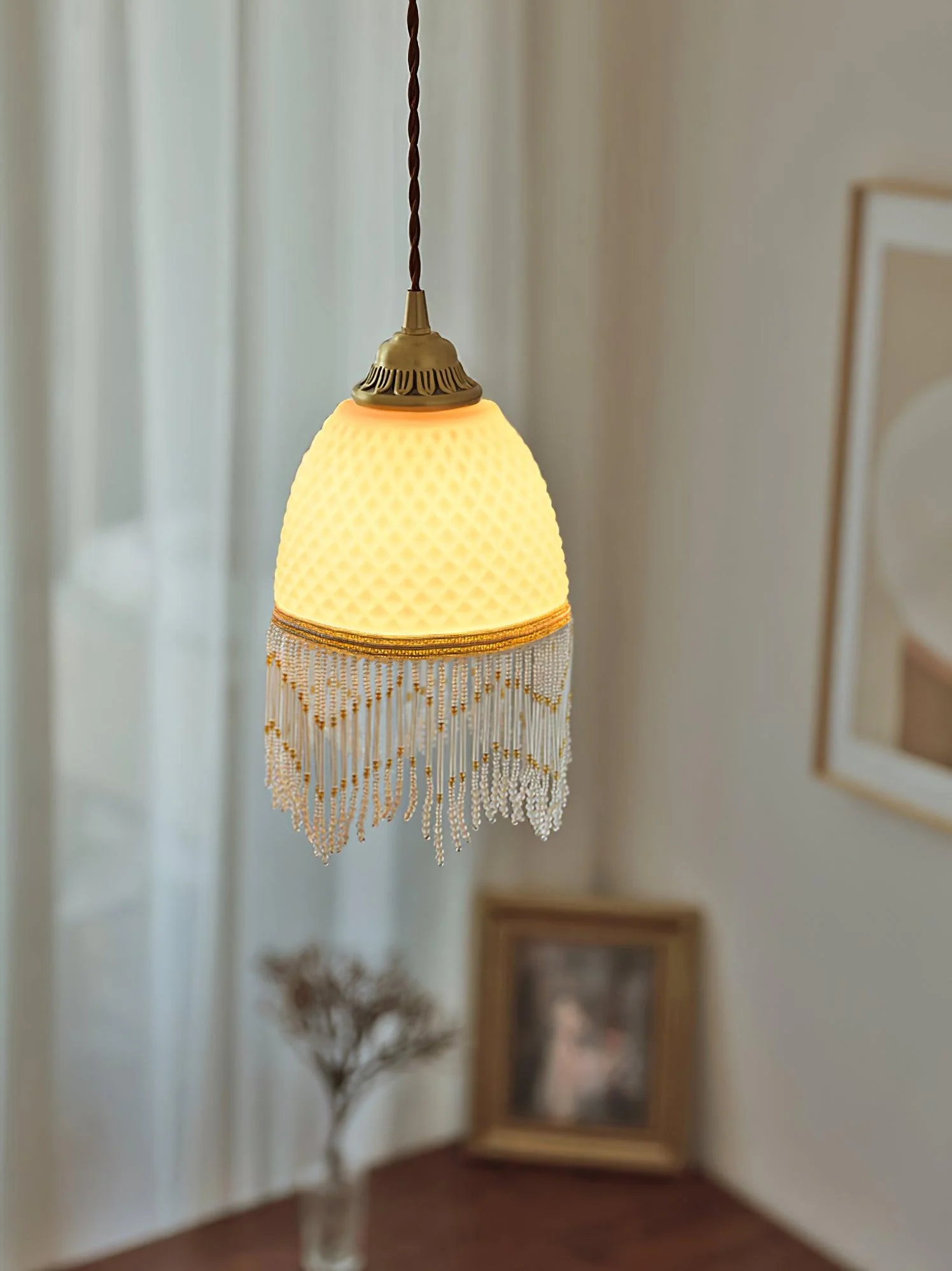 Mesh Tassel Glass Pendant Light - Image 22
