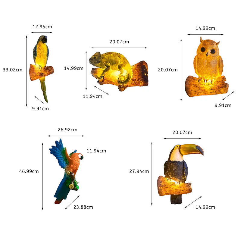 Michael Simulation Animal Parrot LED Resin Outdoor Lights - Image 3