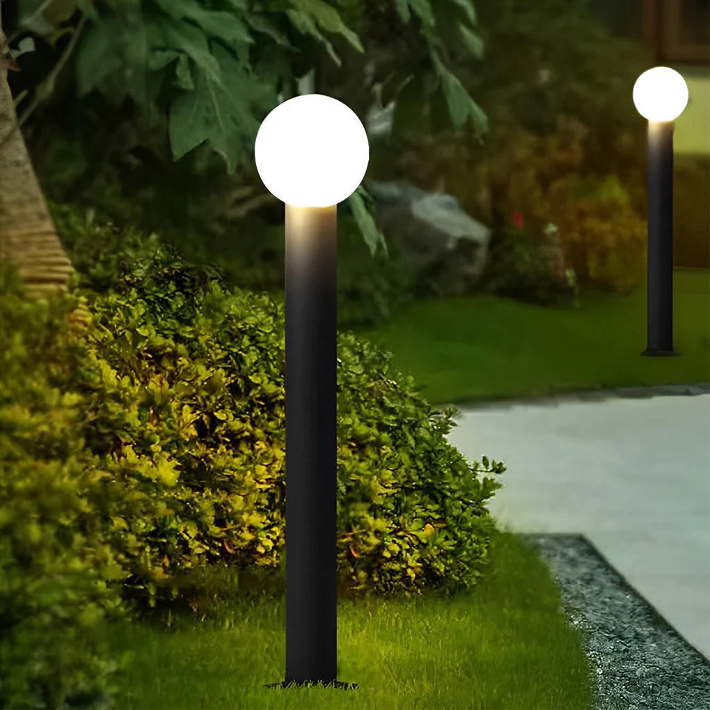 Miclle Elegant Round Ball LED Steel Outdoor Pathway Light