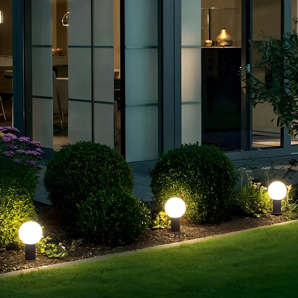 Miclle Elegant Round Ball LED Steel Outdoor Pathway Light - Image 3