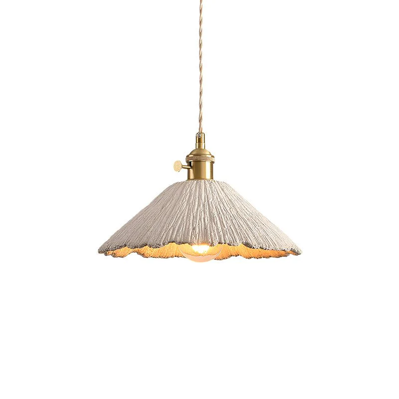 Microcement Pendant Lamp Adjustable Fabric Shade - Image 9