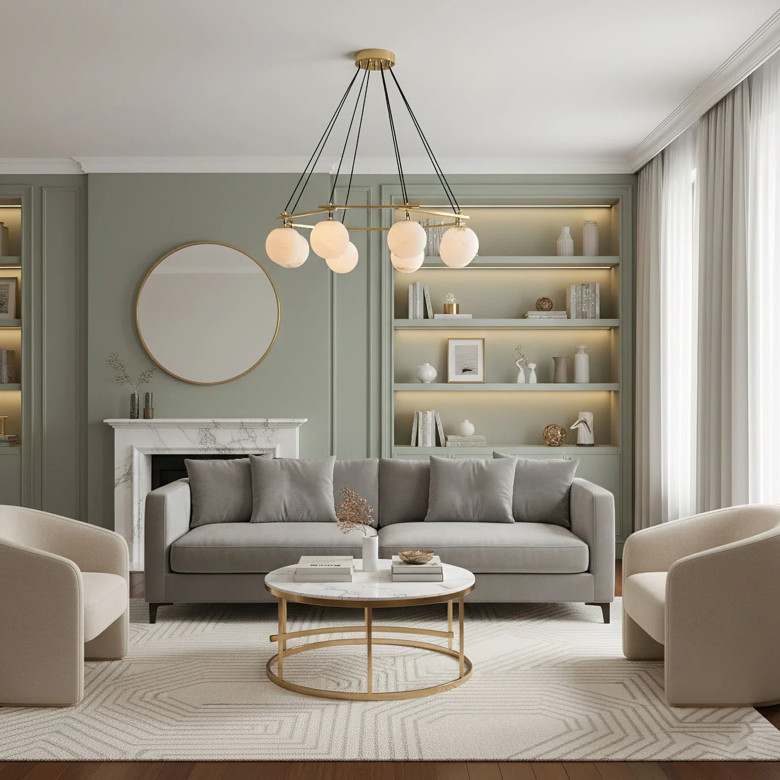Miira Modern Alabaster Chandelier - Image 2