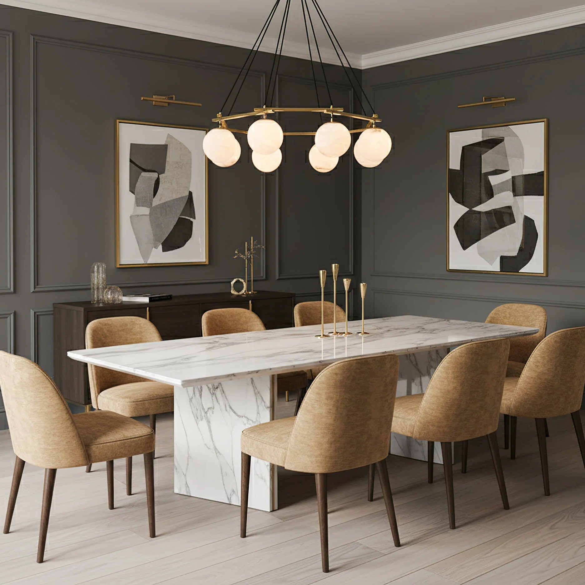 Miira Modern Alabaster Chandelier - Image 4