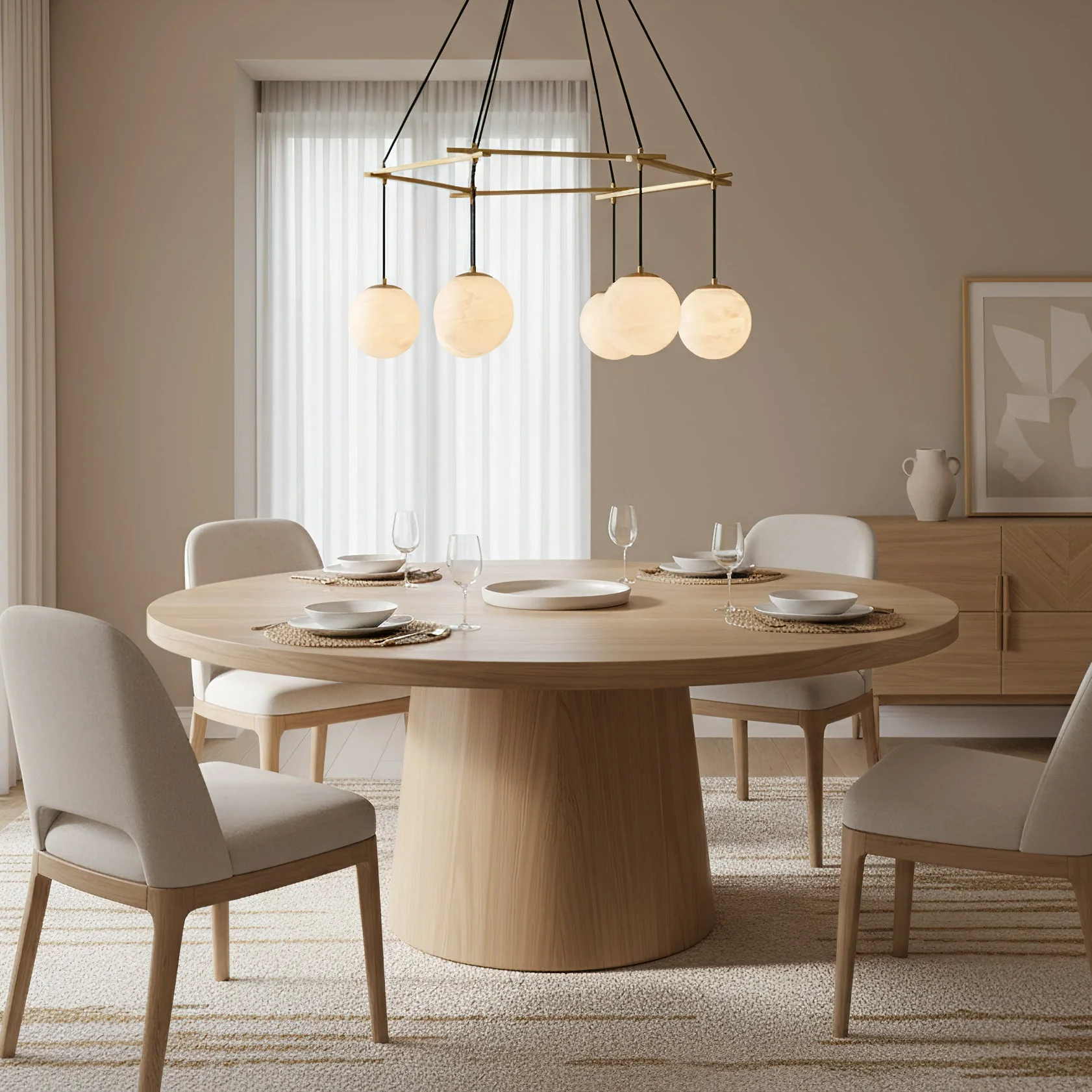 Miira Modern Alabaster Chandelier - Image 8