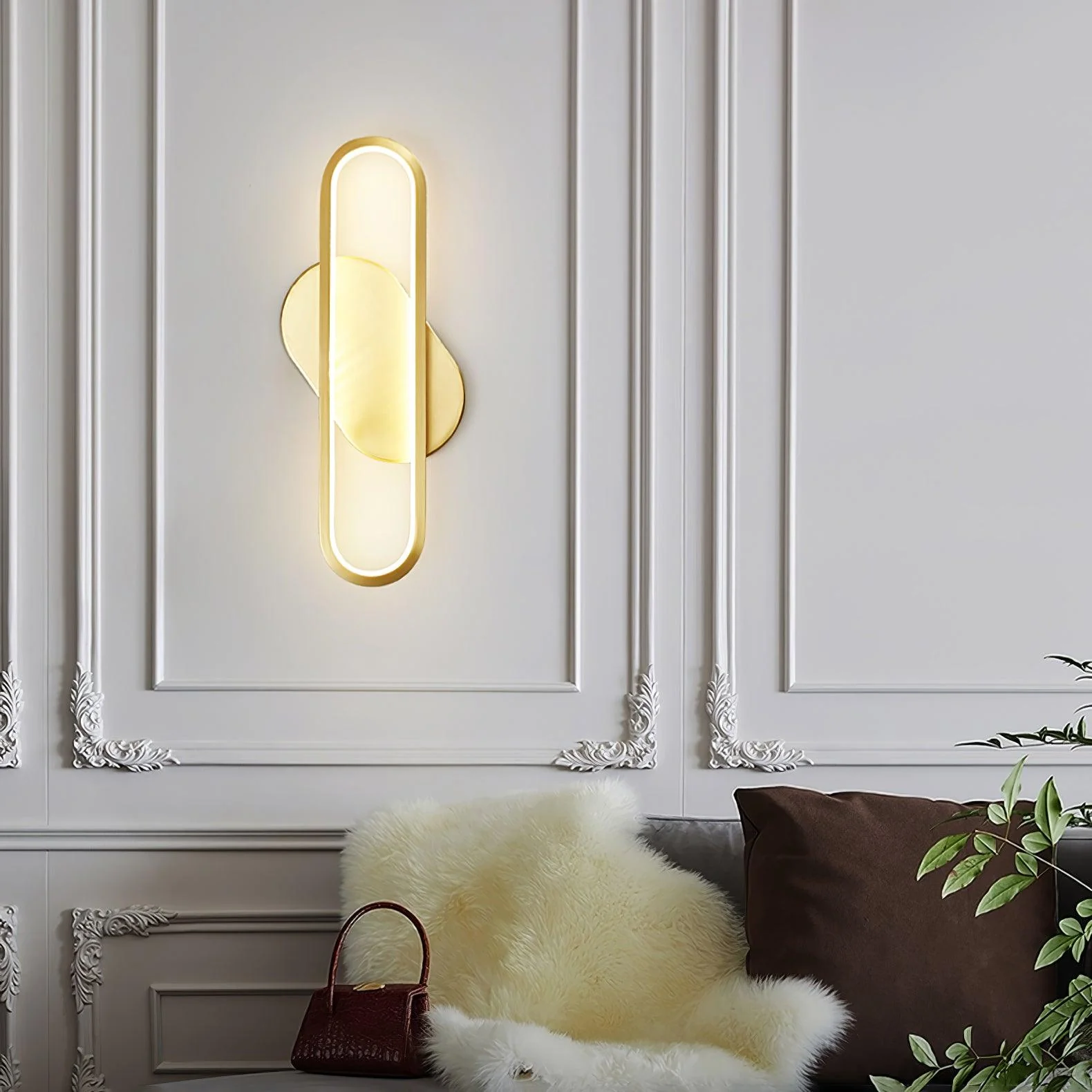 Mirage Classic Long Ova Brass Wall Lamp - Image 41