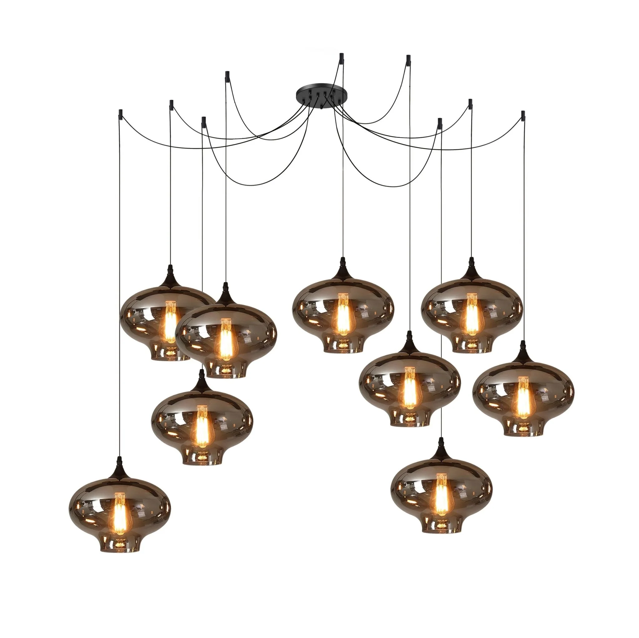 Mirelia Glass Industrial Pendant Light - Image 33
